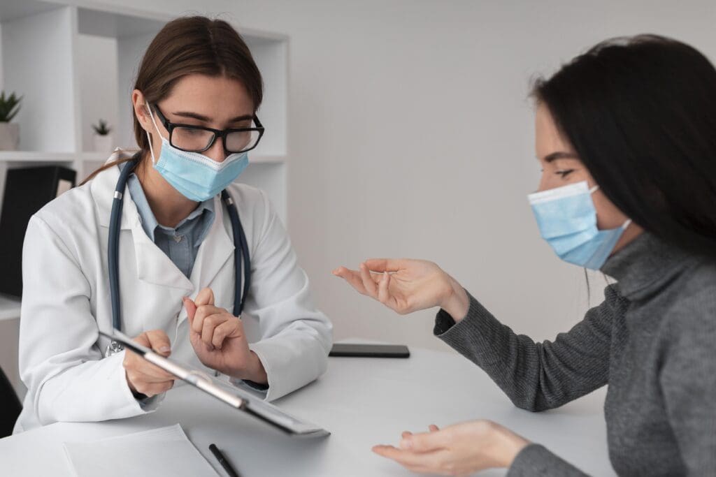 Doctor is explaining the medical diagnostic